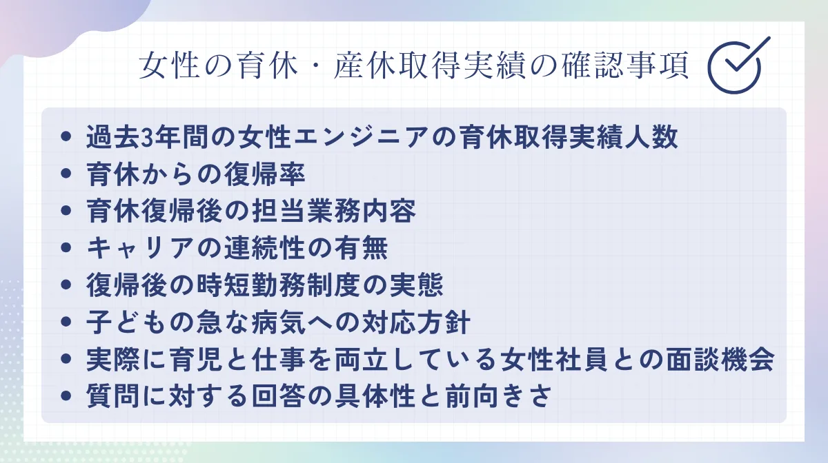 女性の育休・産休取得実績をチェック