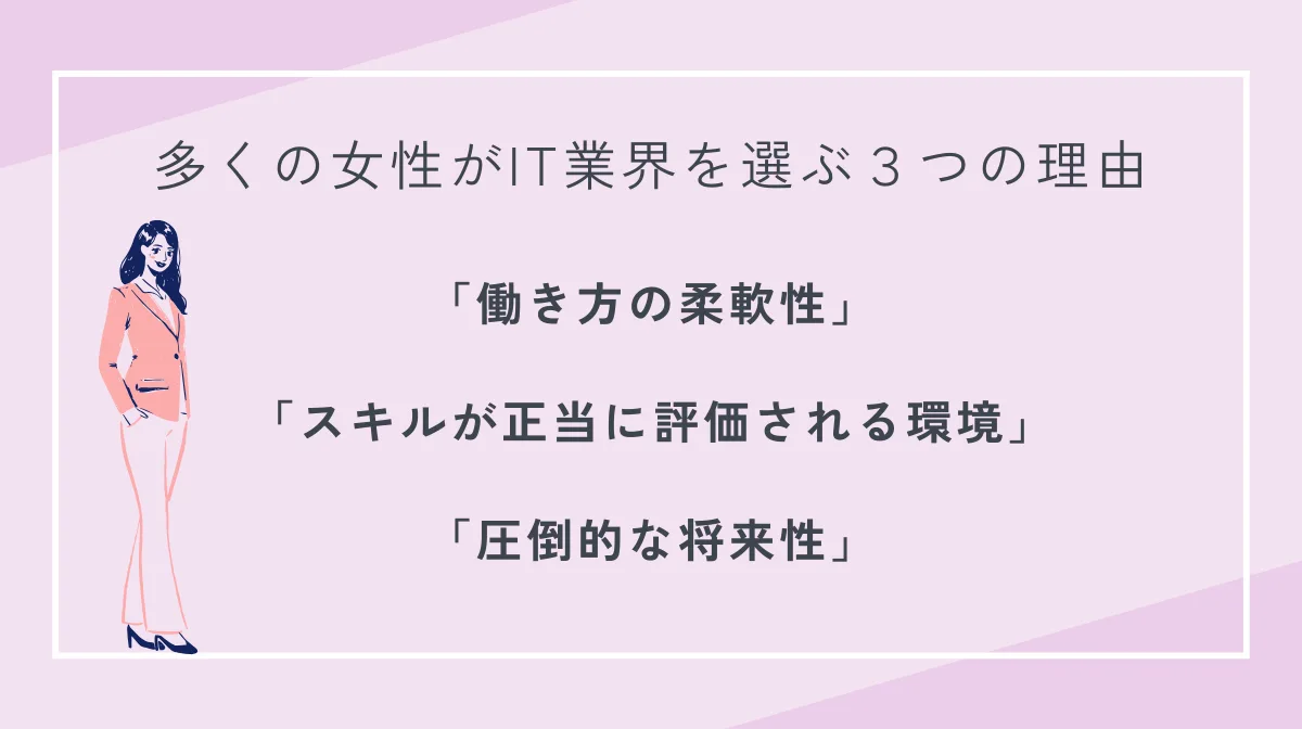 1．なぜ今、多くの女性がIT業界を選ぶの？国のデータが示す3つの確かな理由