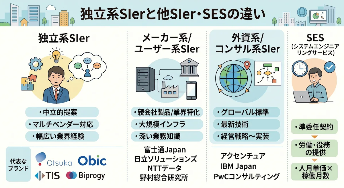 2.独立系SIerとほかのSIerの違いを比較